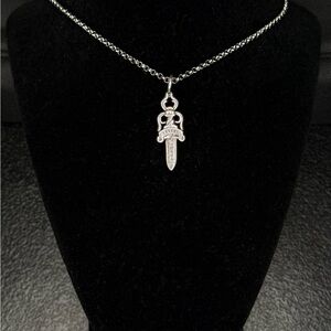 Chrome hearts dagger pendant paper chain unisex necklace